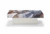 Ivory Sintered Stone Rectangle Coffee Table - White Background