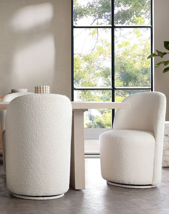 Kendall Boucle Swivel Dining Chair 2 Box