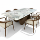 Koi Marble Dining Table - Pure White Background