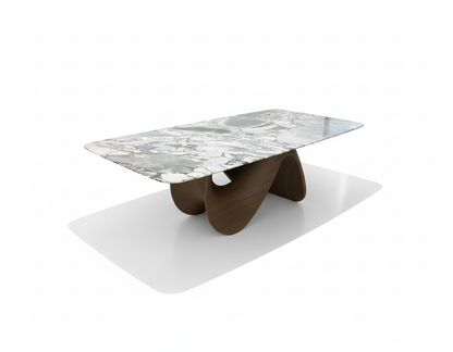 Koi Marble Dining Table - Pure White Background