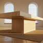 Larimar Travertine Rectangle Coffee Table Angle 1