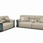 Loveseat and sofa living room setup