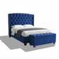 Majestic Velvet Tufted Wingback Bed - Angular Shadow