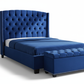 Majestic Velvet Tufted Wingback Bed - Gradient Shadow
