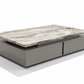 Marble Drift Coffee Table - White Background with Dramatic Shadows
