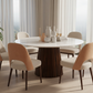 Marble & Fluted Walnut Round Table - Lifestyle 4