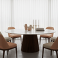Marble & Fluted Walnut Round Table - Lifestyle 5