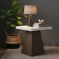 Marble & Walnut Pyramid Side Table - Lifestyle 1
