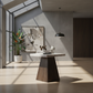 Marble & Walnut Pyramid Side Table - Lifestyle 2