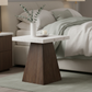 Marble & Walnut Pyramid Side Table - Lifestyle 2