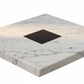 Marble & Walnut Pyramid Side Table - Top Detail