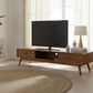 Mid-Century Walnut TV Stand – TV on Stand Low Angle