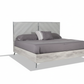 Mirage Grey Panel Bed - Diagonal Hard Shadow
