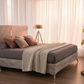 Mirage Grey Panel Bed - Peachy Sunset Glow