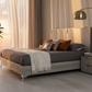 Mirage Grey Panel Bed - Sunset Glow