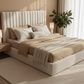 Modern Bouclé Upholstered Bed - Elevated Afternoon