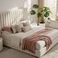 Modern Bouclé Upholstered Bed - Overhead Sunbeams