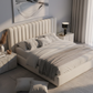 Modern Bouclé Upholstered Bed - Scandinavian Dawn