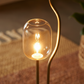 Modern Branch Floor Lamp - Backlit Cylindrical Glass Shade Side Profile