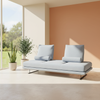 Modern Convertible Lounger Sofa - Peach and Cream Interior