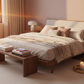 Modern Elegance Upholstered Bed - Elevated Blush