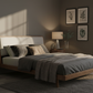 Modern Elegance Upholstered Bed - Side Golden Hour