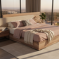 Modern Walnut Harmony Bed - Elevated Blush