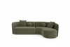 Olive Green Curved Sectional Sofa White Background