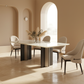 Onyx Wave Dining Table with Velvet Crest Dining Chair