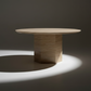 Opal Travertine Round Dining Table - Geometric Shadows