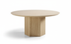 Opal Travertine Round Dining Table - Pure White Background