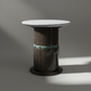 Ribbed Cylinder Marble Side Table - Chiaroscuro