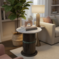 Ribbed Cylinder Marble Side Table - Lifestyle 1