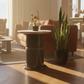 Ribbed Cylinder Marble Side Table - Lifestyle 3