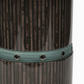 Ribbed Cylinder Marble Side Table - Teal Band Detail