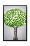Round Canopy Tree Impasto Wall Art — Pure White Background