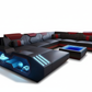 Shane Modern Leather Sectional with LED Light