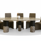 Silver Star Dining Table with Chairs - White Background