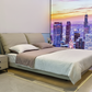Skyline Glow Platform Bed in Sky Blue Room