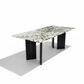Snowpeak Marble Dining Table - Minimalist Shadows