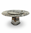 Sofita Beige Marble Dining Table - Pure White Background