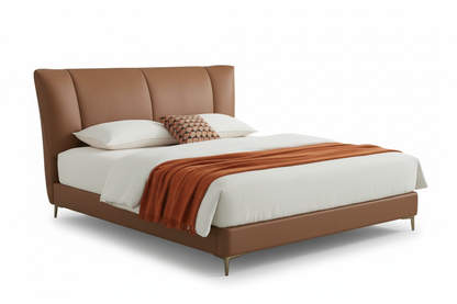 Solvan Leather Crown Bed with Diffused Shadow