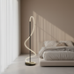 Spiral Glow LED Floor Lamp in Bedroom