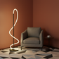 Spiral Glow LED Floor Lamp in Living Room