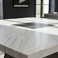 Square Marble Inset Dining Table - Angle 1