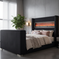 Sumter Contemporary Bed with Fireplace & TV Lift - Lifestyle 1