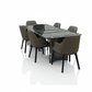 Tapaz Dining Table - White Background with Mirror Reflection