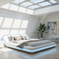 Tavia Modern Minimalist Bed with LED Lights - Geometric Skylight