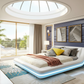 Tavia Modern Minimalist Bed with LED Lights - Skylight Dome