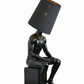 Thinker Floor Lamp - White Background Dramatic Lighting